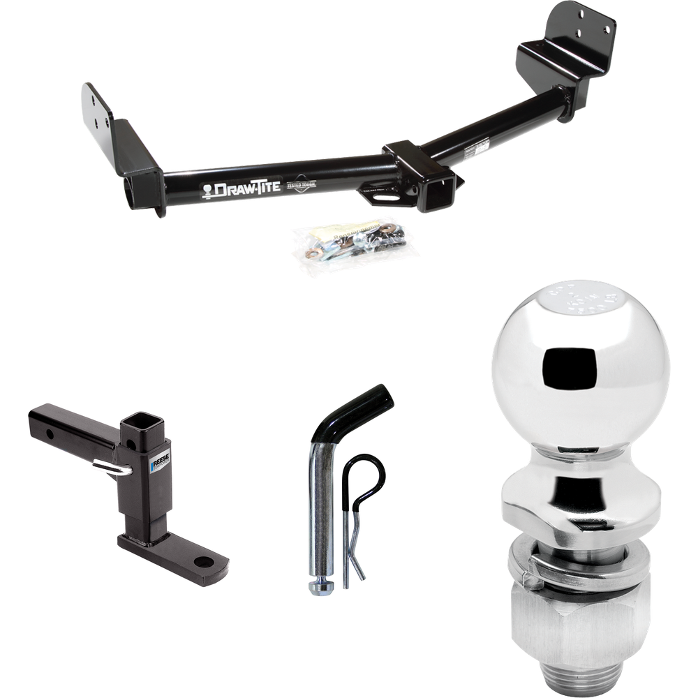 Fits 2003-2005 Lincoln Aviator Trailer Hitch Tow PKG w/ Adjustable Drop Rise Ball Mount + Pin/Clip + 2" Ball By Draw-Tite