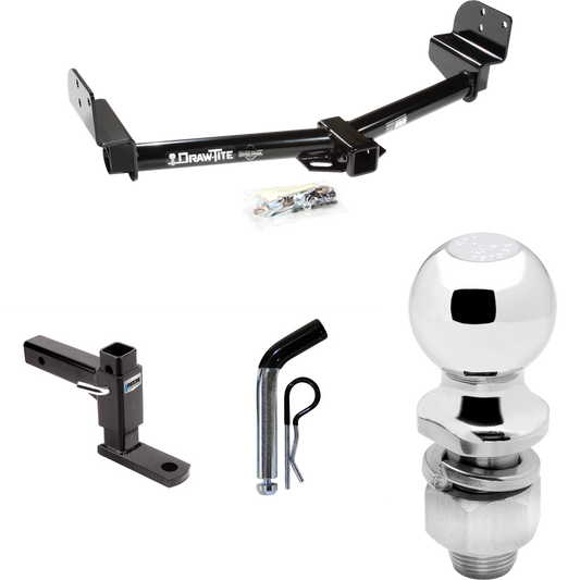 Fits 2003-2005 Lincoln Aviator Trailer Hitch Tow PKG w/ Adjustable Drop Rise Ball Mount + Pin/Clip + 2" Ball By Draw-Tite