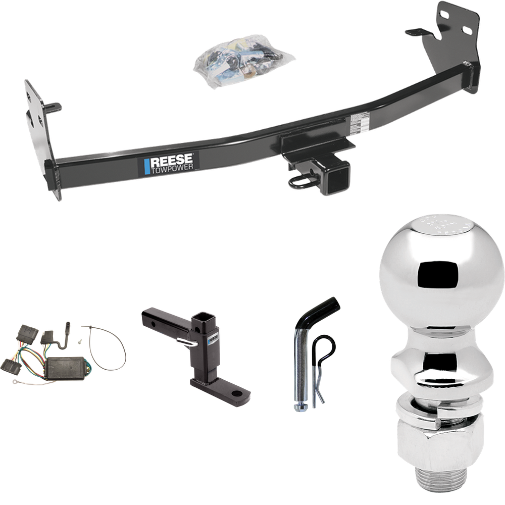 Fits 2006-2006 Isuzu i-350 Trailer Hitch Tow PKG w/ 4-Flat Wiring + Adjustable Drop Rise Ball Mount + Pin/Clip + 2-5/16" Ball By Reese Towpower