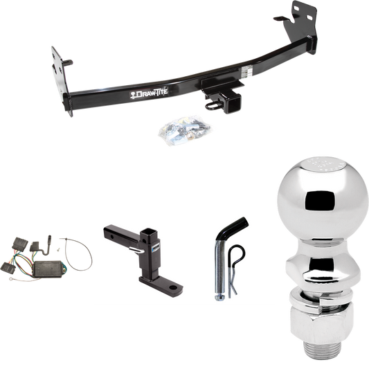 Fits 2007-2008 Isuzu i-370 Trailer Hitch Tow PKG w/ 4-Flat Wiring + Adjustable Drop Rise Ball Mount + Pin/Clip + 2-5/16" Ball By Draw-Tite