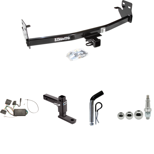 Fits 2007-2008 Isuzu i-370 Trailer Hitch Tow PKG w/ 4-Flat Wiring + Adjustable Drop Rise Ball Mount + Pin/Clip + Inerchangeable 1-7/8" & 2" & 2-5/16" Balls By Draw-Tite