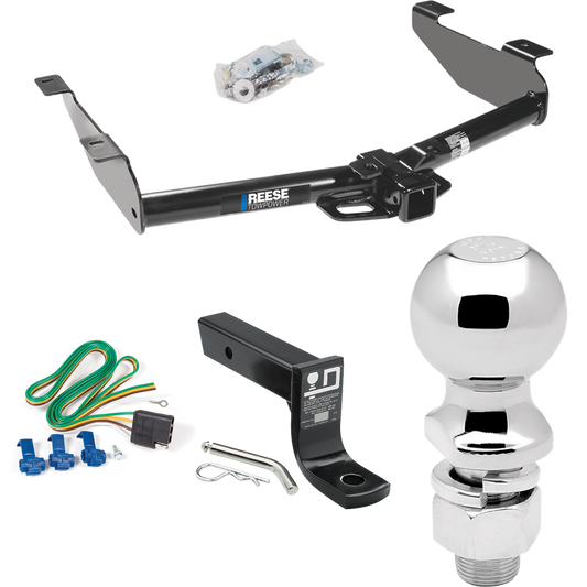 Fits 2001-2002 Chevrolet Silverado 2500 HD Trailer Hitch Tow PKG w/ 4-Flat Wiring + Ball Mount w/ 4" Drop + 2-5/16" Ball By Reese Towpower