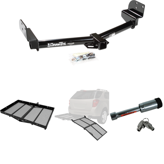 Fits 2003-2005 Lincoln Aviator Trailer Hitch Tow PKG w/ Cargo Carrier + Bi-Fold Ramp + Hitch Lock By Draw-Tite