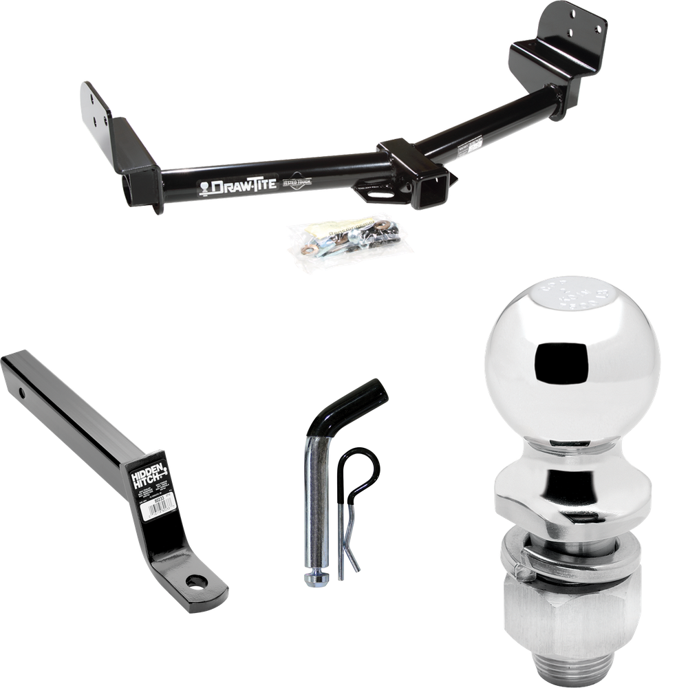 Fits 2002-2003 Mercury Mountaineer Trailer Hitch Tow PKG w/ Extended 16" Long Ball Mount w/ 4" Drop + Pin/Clip + 2" Ball (For w/Factory Tow Package Models) By Draw-Tite