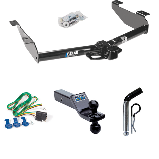 Fits 2001-2002 Chevrolet Silverado 3500 Trailer Hitch Tow PKG w/ 4-Flat Wiring + Dual Ball Ball Mount 1-7/8" & 2" Trailer Balls + Pin/Clip By Reese Towpower