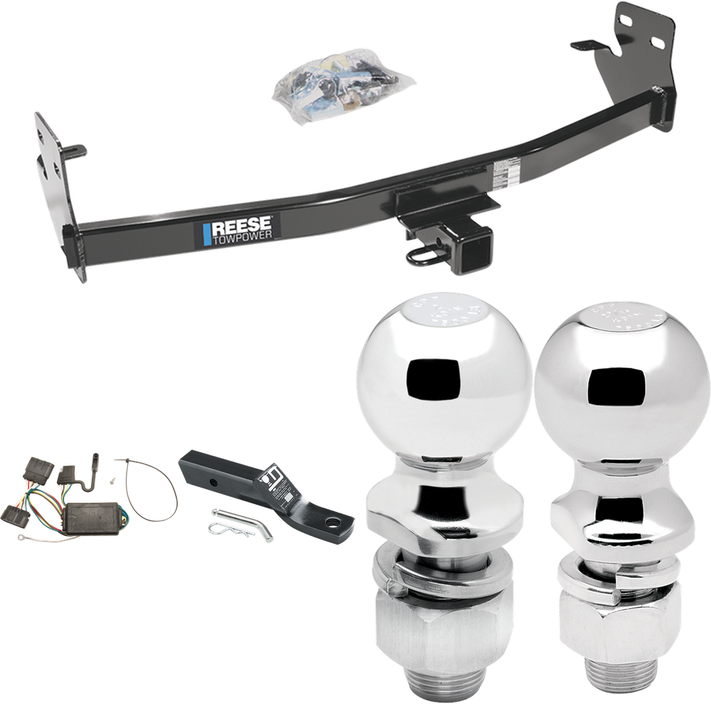 Se adapta al paquete de enganche de remolque Isuzu i-280 2006-2006 con cableado plano de 4 + soporte de bola con caída de 2" + bola de 2" + bola de 2-5/16" de Reese Towpower