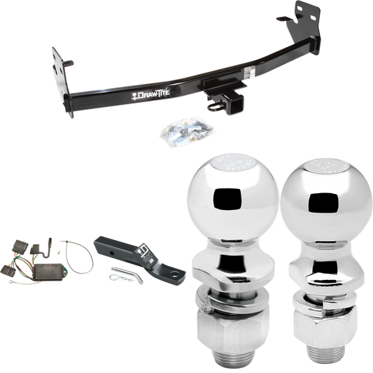 Fits 2007-2008 Isuzu i-290 Trailer Hitch Tow PKG w/ 4-Flat Wiring + Ball Mount w/ 2" Drop + 2" Ball + 2-5/16" Ball By Draw-Tite