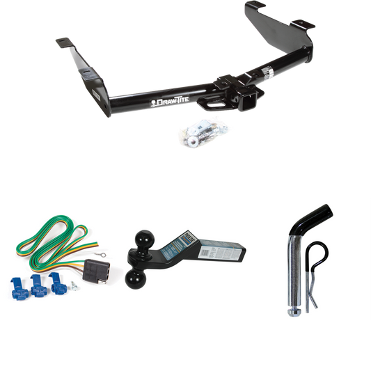 Fits 2001-2002 Chevrolet Silverado 2500 HD Trailer Hitch Tow PKG w/ 4-Flat Wiring + Dual Ball Ball Mount 2" & 2-5/16" Trailer Balls + Pin/Clip By Draw-Tite