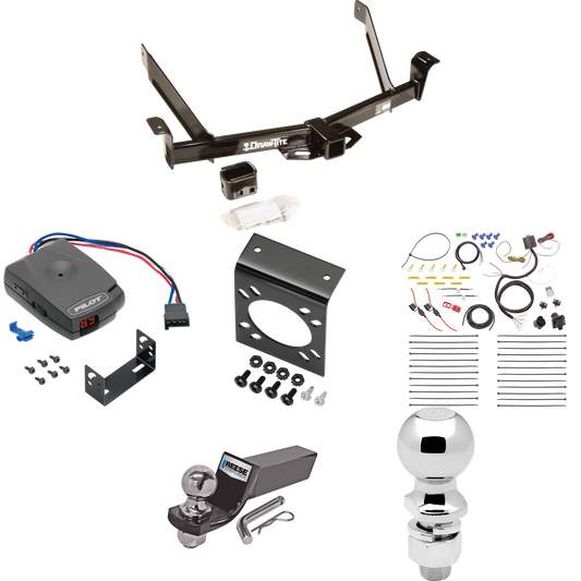 Fits 1995-2001 Ford Explorer Trailer Hitch Tow PKG w/ Pro Series Pilot Brake Control + 7-Way RV Wiring + 2" & 2-5/16" Ball & Drop Mount By Draw-Tite