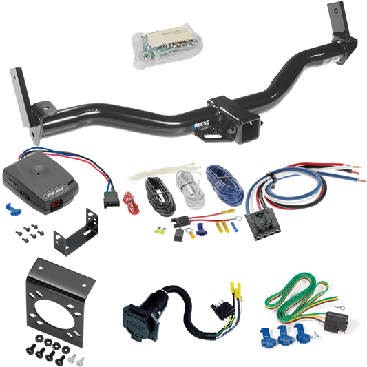 Fits 1991-1994 Ford Explorer Trailer Hitch Tow PKG w/ Pro Series Pilot Brake Control + Generic BC Wiring Adapter + 7-Way RV Wiring By Reese Towpower