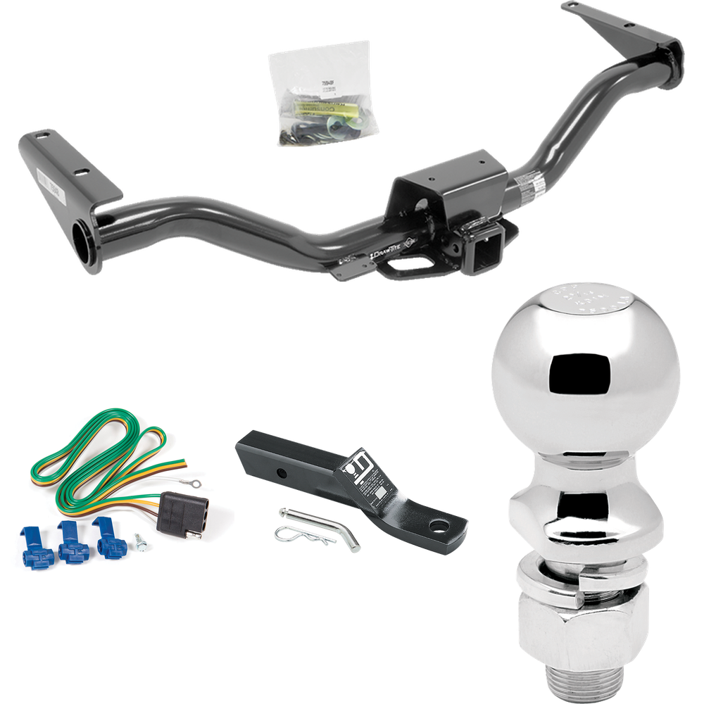 Fits 2015-2022 Chevrolet Colorado Trailer Hitch Tow PKG w/ 4-Flat Wiring + Ball Mount w/ 2" Drop + 2-5/16" Ball By Draw-Tite