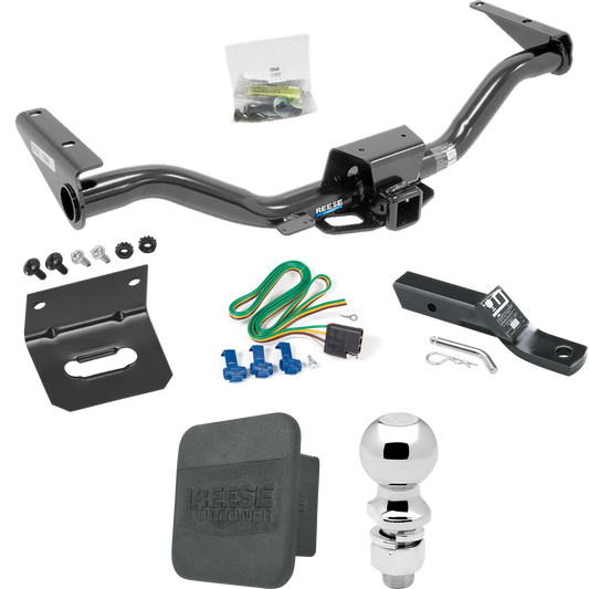 Fits 2015-2022 GMC Canyon Trailer Hitch Tow PKG w/ 4-Flat Wiring + Ball Mount w/ 2" Drop + 2-5/16" Ball + Wiring Bracket + Hitch Cover By Reese Towpower