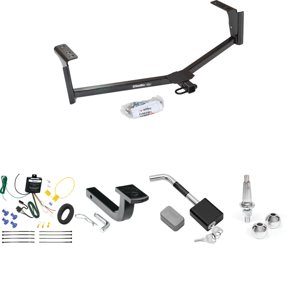 Fits 2013-2020 Lincoln MKZ Trailer Hitch Tow PKG w/ 4-Flat Wiring Harness + Draw-Bar + Interchangeable 1-7/8" & 2" Balls + Hitch Lock (Excludes: 3.0 Liter Engine Models) By Draw-Tite