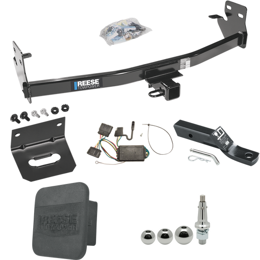 Se adapta al paquete de enganche de remolque Isuzu i-350 2006-2006 con 4 cables planos + soporte de bola con caída de 2" + bola intercambiable de 1-7/8" y 2" y 2-5/16" + soporte de cableado + enganche Portada de Reese Towpower