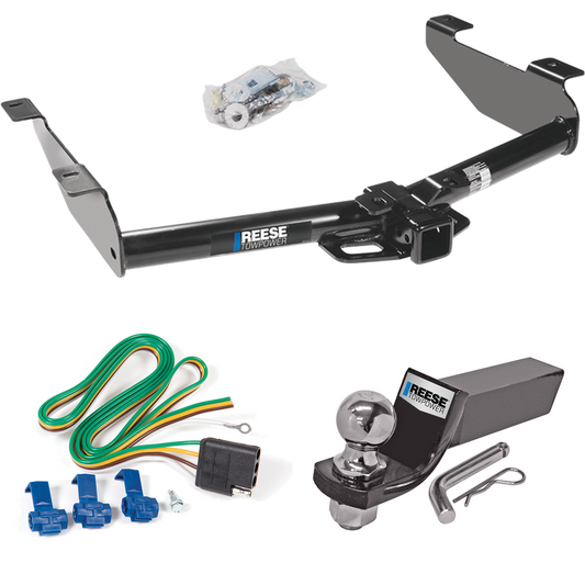 Fits 2003-2007 GMC Sierra 3500 Trailer Hitch Tow PKG w/ 4-Flat Wiring + Starter Kit Ball Mount w/ 2" Drop & 2" Ball (For (Classic) Models) By Reese Towpower