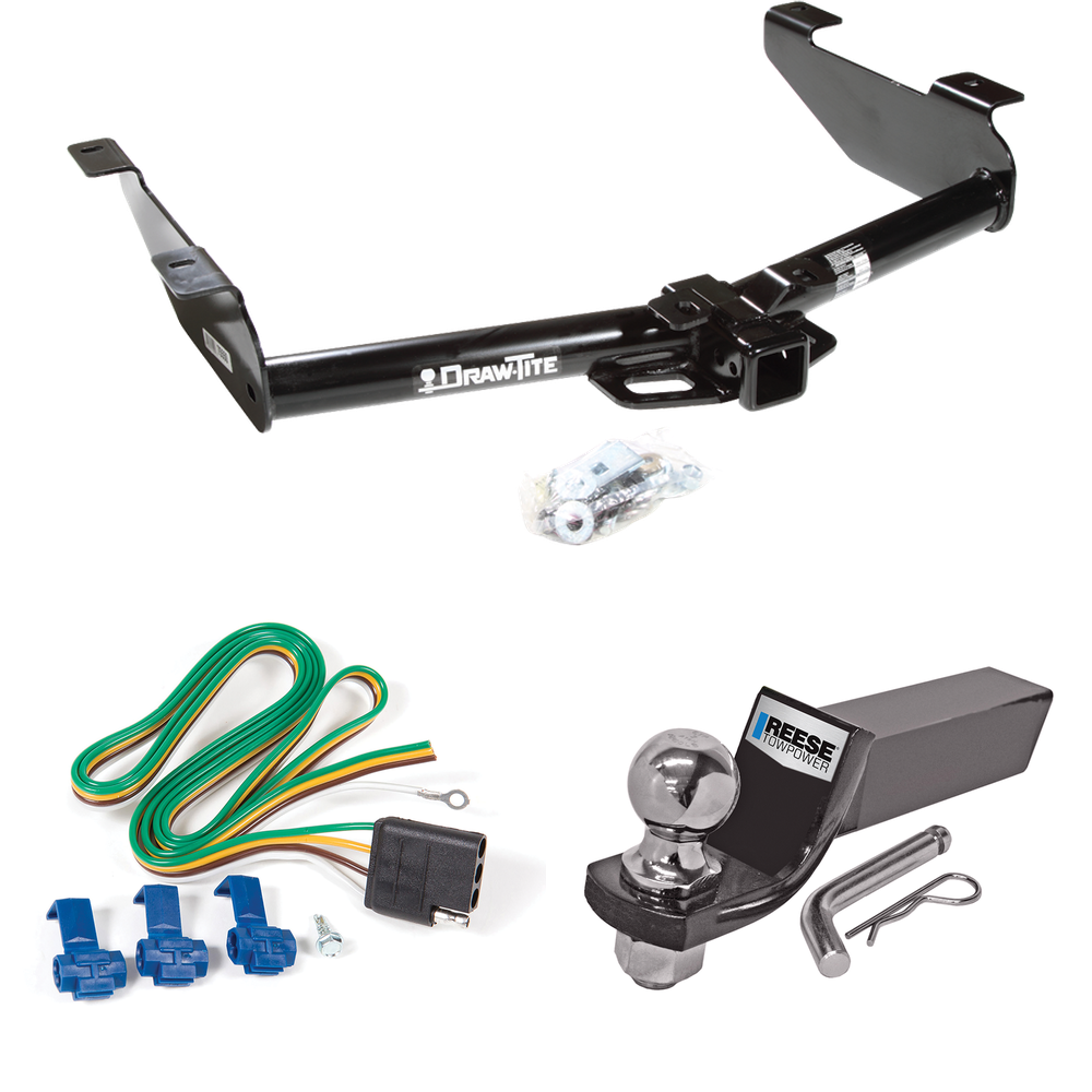 Se adapta al paquete de enganche de remolque GMC Sierra 3500 2001-2002 con cableado plano de 4 + kit de montaje de bola de inicio con caída de 2" y bola de 2" de Draw-Tite