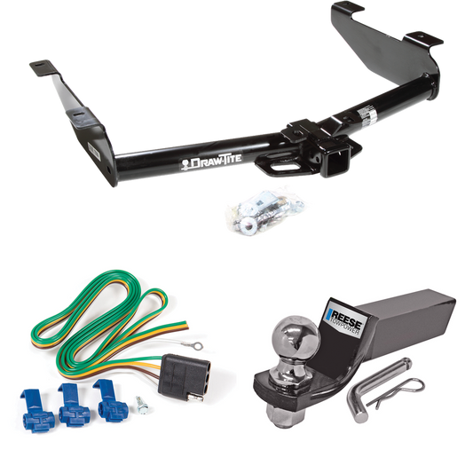 Se adapta al paquete de enganche de remolque GMC Sierra 3500 2001-2002 con cableado plano de 4 + kit de montaje de bola de inicio con caída de 2" y bola de 2" de Draw-Tite