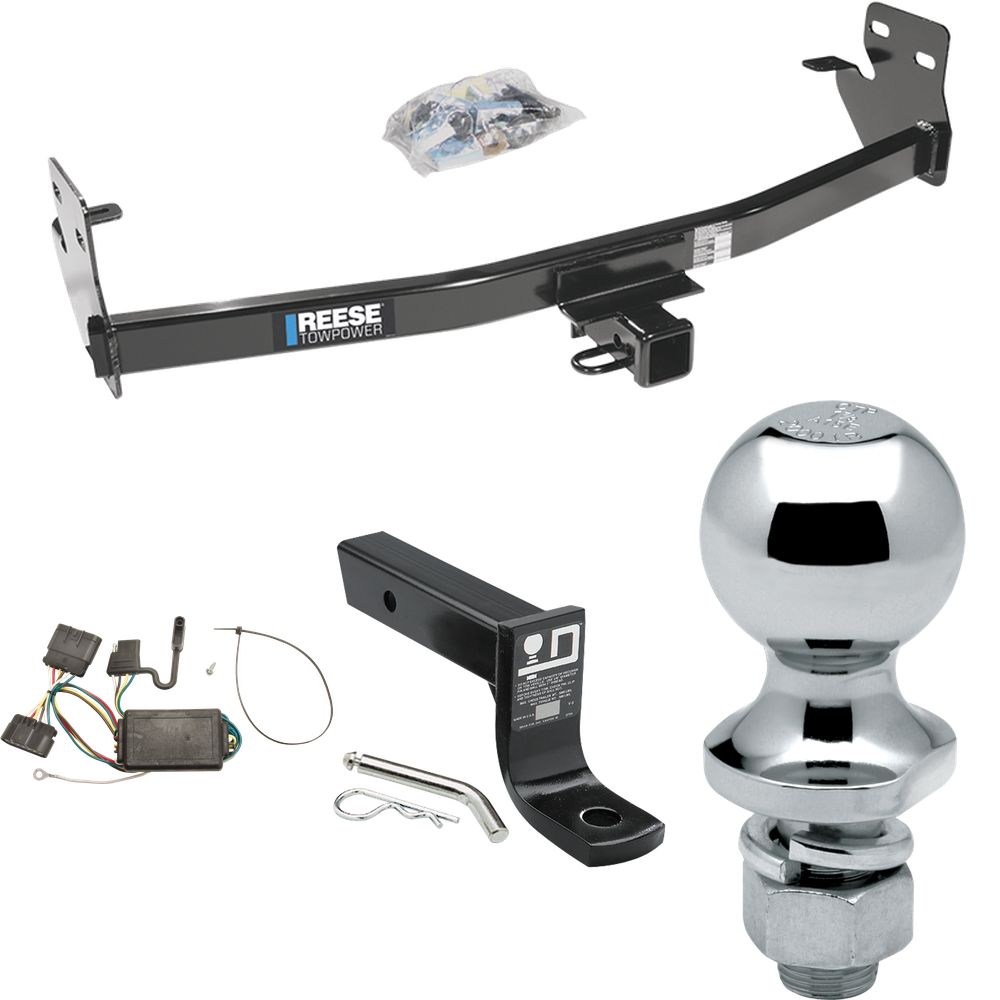 Se adapta al paquete de enganche de remolque Isuzu i-350 2006-2006 con cableado plano de 4 + soporte de bola con caída de 4" + bola de 1-7/8" de Reese Towpower