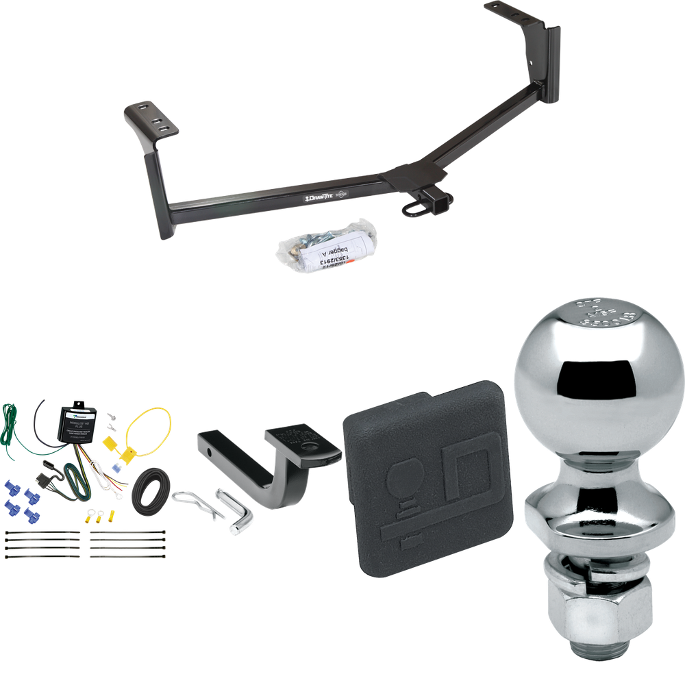 Fits 2013-2020 Lincoln MKZ Trailer Hitch Tow PKG w/ 4-Flat Wiring Harness + Draw-Bar + 2" Ball + Hitch Cover (Excludes: 3.0 Liter Engine Models) By Draw-Tite