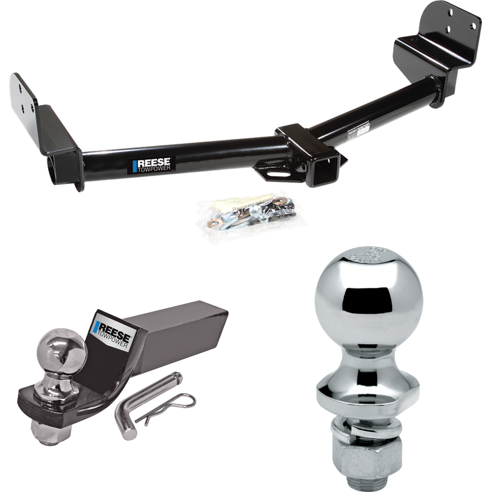 Fits 2003-2005 Lincoln Aviator Trailer Hitch Tow PKG w/ Starter Kit Ball Mount w/ 2" Drop & 2" Ball + 1-7/8" Ball By Reese Towpower