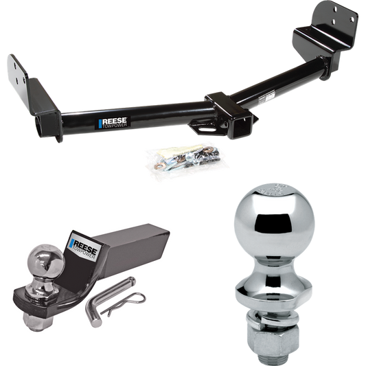 Fits 2003-2005 Lincoln Aviator Trailer Hitch Tow PKG w/ Starter Kit Ball Mount w/ 2" Drop & 2" Ball + 1-7/8" Ball By Reese Towpower