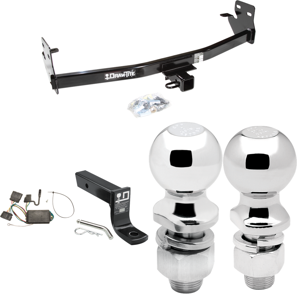 Se adapta al paquete de enganche de remolque Isuzu i-350 2006-2006 con cableado plano de 4 + soporte de bola con caída de 4" + bola de 2" + bola de 2-5/16" de Draw-Tite