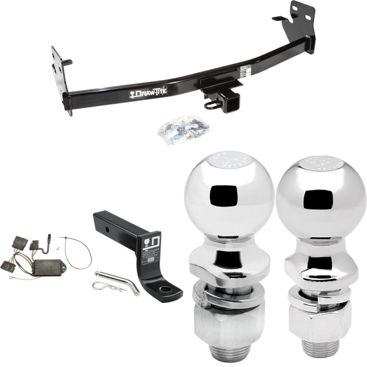 Se adapta al paquete de enganche de remolque Isuzu i-350 2006-2006 con cableado plano de 4 + soporte de bola con caída de 4" + bola de 2" + bola de 2-5/16" de Draw-Tite