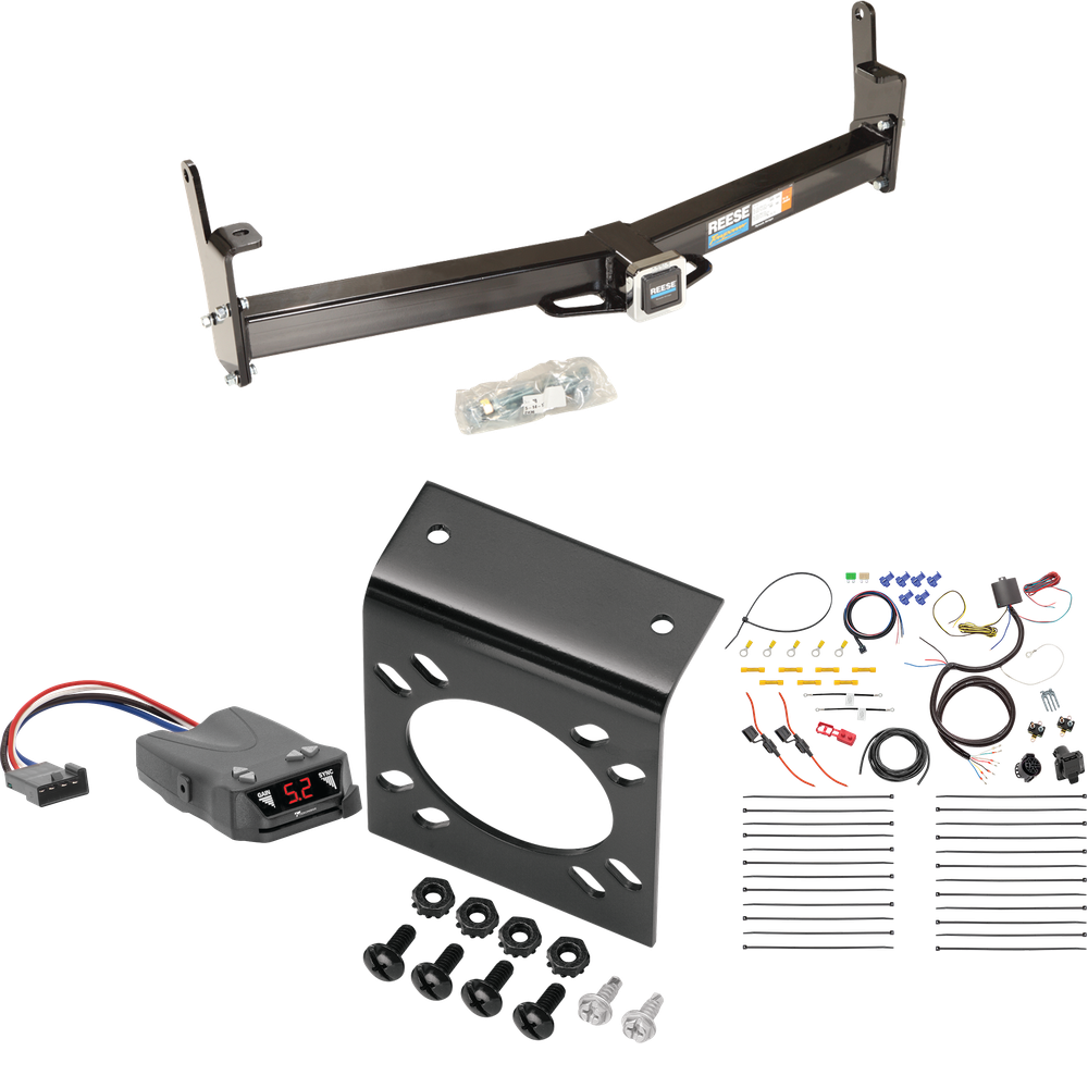 Se adapta al paquete de enganche de remolque Mercury Mountaineer 1997-2001 con control de freno Tekonsha Brakeman IV + cableado RV de 7 vías de Reese Towpower