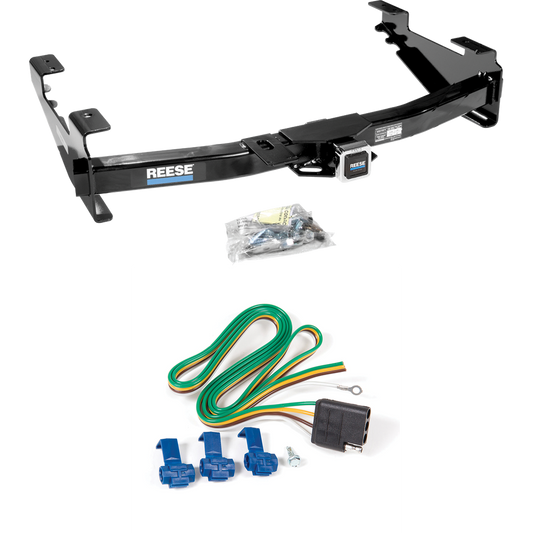 Fits 2001-2002 GMC Sierra 3500 Trailer Hitch Tow PKG w/ 4-Flat Wiring Harness By Reese Towpower