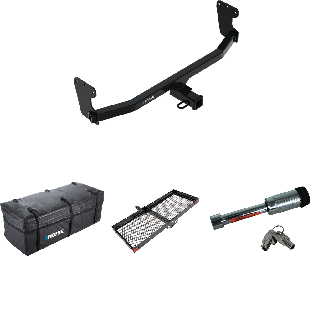 Fits 2022-2023 KIA EV6 Trailer Hitch Tow PKG w/ 48" x 20" Cargo Carrier + Cargo Bag + Hitch Lock By Reese Towpower
