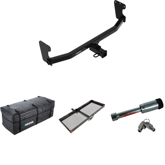 Fits 2022-2023 KIA EV6 Trailer Hitch Tow PKG w/ 48" x 20" Cargo Carrier + Cargo Bag + Hitch Lock By Reese Towpower