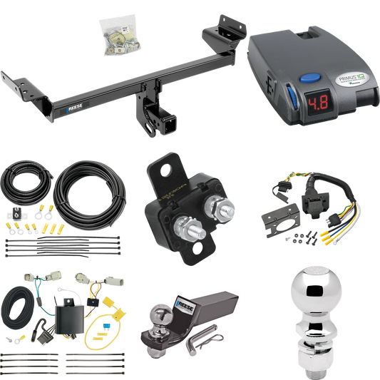 Se adapta al paquete de enganche de remolque Lincoln MKX 2016-2018 con control de freno Tekonsha Primus IQ + cableado RV de 7 vías + soporte de bola y caída de 2" y 2-5/16" de Reese Towpower