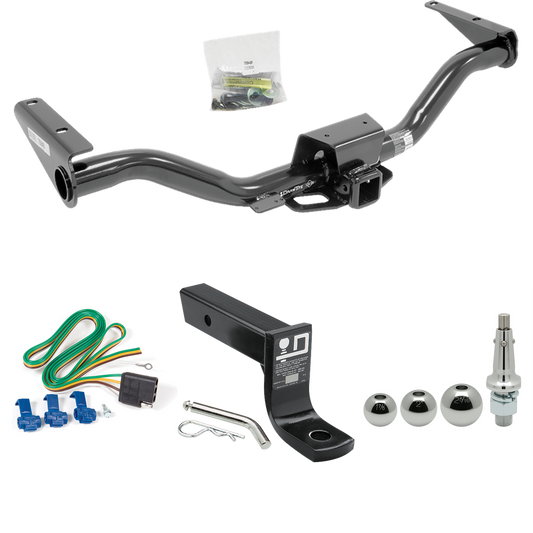 Fits 2015-2022 GMC Canyon Trailer Hitch Tow PKG w/ 4-Flat Wiring + Ball Mount w/ 4" Drop + Interchangeable Ball 1-7/8" & 2" & 2-5/16" By Draw-Tite