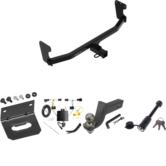 Se adapta al paquete de enganche de remolque KIA EV6 2022-2023 con cableado de 4 planos + kit de inicio táctico de enclavamiento con caída de 3-1/4" y bola de 2" + bloqueo táctico de hueso de perro + soporte de cableado de Draw-Tite