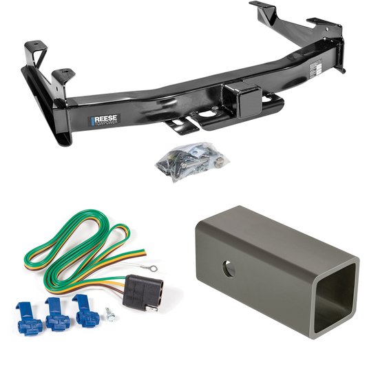 Se adapta al paquete de enganche de remolque GMC Sierra 3500 2003-2007 con arnés de cableado plano de 4 + adaptador de 2-1/2" a 2" de 6" de largo (para modelos (clásicos)) de Reese Towpower