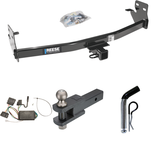 Fits 2004-2012 GMC Canyon Trailer Hitch Tow PKG w/ 4-Flat Wiring + Clevis Hitch Ball Mount w/ 2" Ball + Pin/Clip By Reese Towpower