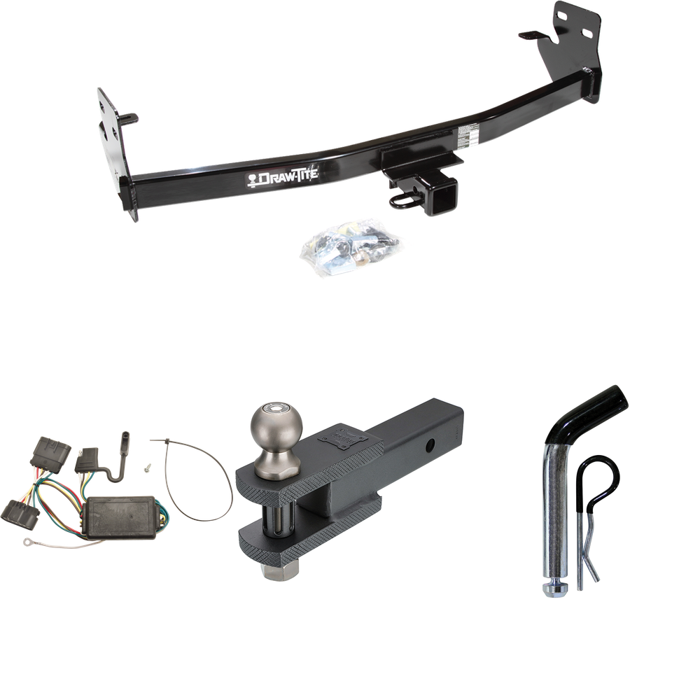 Se adapta al paquete de enganche de remolque Isuzu i-350 2006-2006 con cableado plano de 4 + soporte de bola de enganche de horquilla con bola de 2" + pasador/clip de Draw-Tite