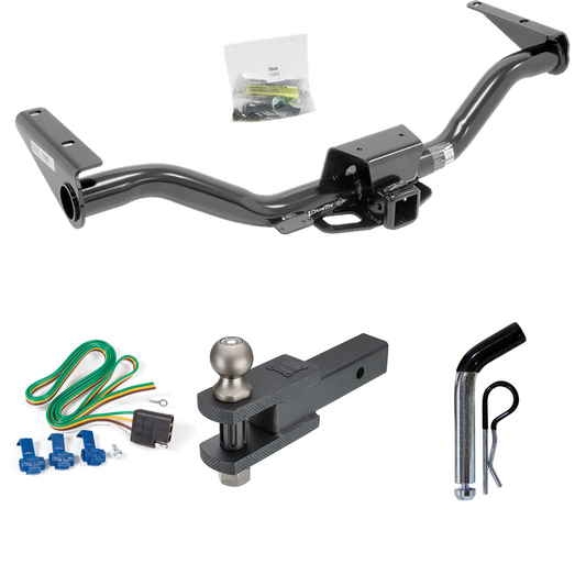 Fits 2015-2022 GMC Canyon Trailer Hitch Tow PKG w/ 4-Flat Wiring + Clevis Hitch Ball Mount w/ 2" Ball + Pin/Clip By Draw-Tite