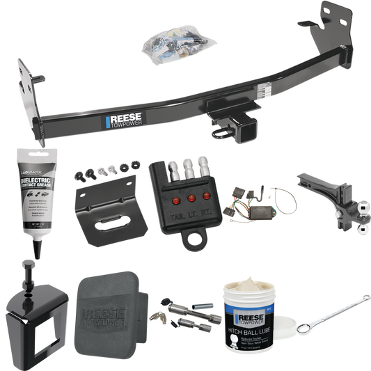 Fits 2006-2006 Isuzu i-350 Trailer Hitch Tow PKG w/ 4-Flat Wiring + Dual Adjustable Drop Rise Ball Ball Mount 2" & 2-5/16" Trailer Balls + Wiring Bracket + Hitch Cover + Dual Hitch & Coupler Locks + Wiring Tester + Ball Lube + Electric Grease + Ball