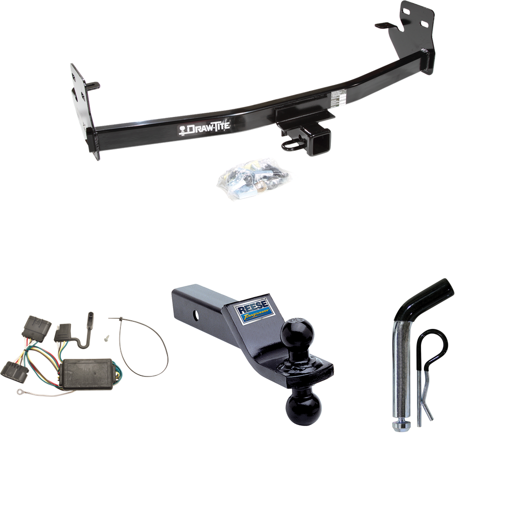 Fits 2007-2008 Isuzu i-290 Trailer Hitch Tow PKG w/ 4-Flat Wiring + Dual Ball Ball Mount 1-7/8" & 2" Trailer Balls + Pin/Clip By Draw-Tite