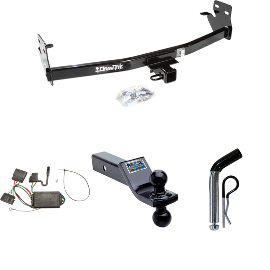 Fits 2007-2008 Isuzu i-290 Trailer Hitch Tow PKG w/ 4-Flat Wiring + Dual Ball Ball Mount 1-7/8" & 2" Trailer Balls + Pin/Clip By Draw-Tite