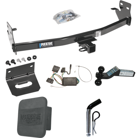 Fits 2007-2008 Isuzu i-290 Trailer Hitch Tow PKG w/ 4-Flat Wiring + Dual Ball Ball Mount 2" & 2-5/16" Trailer Balls + Pin/Clip + Wiring Bracket + Hitch Cover By Reese Towpower