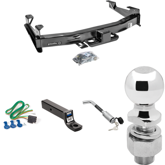 Fits 2003-2006 Chevrolet Silverado 3500 Trailer Hitch Tow PKG w/ 4-Flat Wiring Harness + Ball Mount w/ 3" Drop + Hitch Lock + 2-5/16" Ball (For (Classic) Models) By Draw-Tite