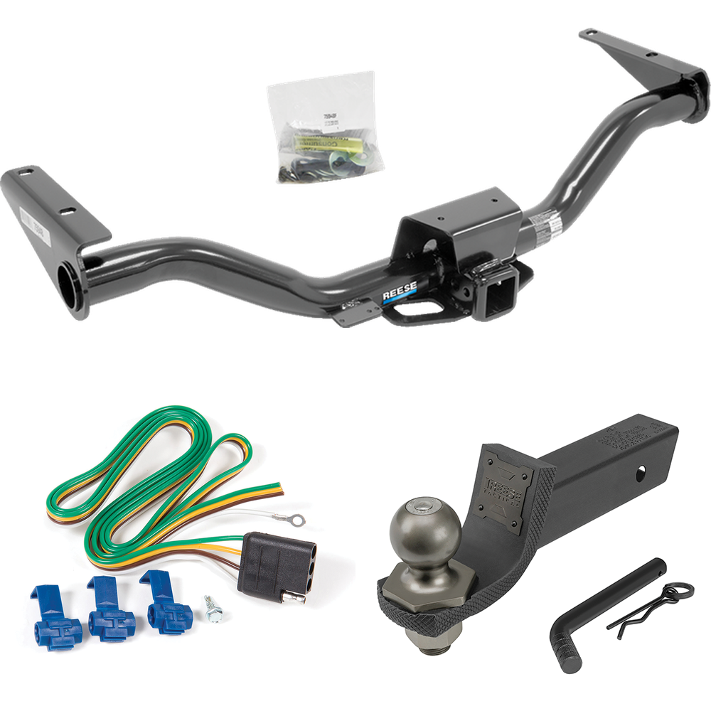 Fits 2015-2022 GMC Canyon Trailer Hitch Tow PKG w/ 4-Flat Wiring + Interlock Tactical Starter Kit w/ 2" Drop & 2" Ball By Reese Towpower