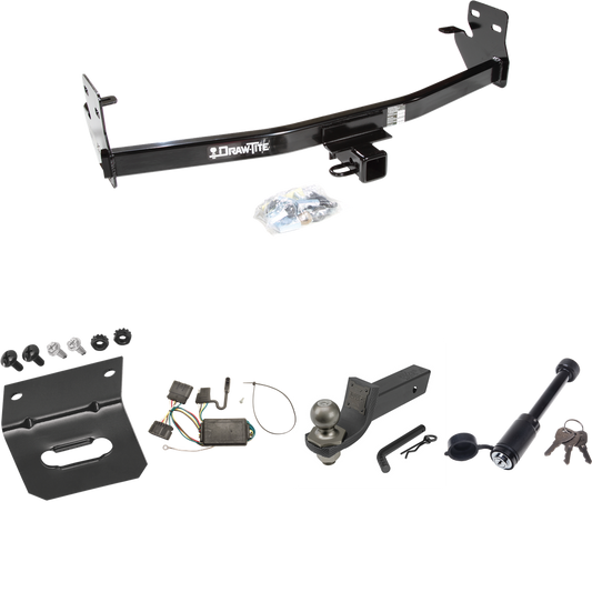 Fits 2007-2008 Isuzu i-290 Trailer Hitch Tow PKG w/ 4-Flat Wiring + Interlock Tactical Starter Kit w/ 2" Drop & 2" Ball + Tactical Dogbone Lock + Wiring Bracket By Draw-Tite