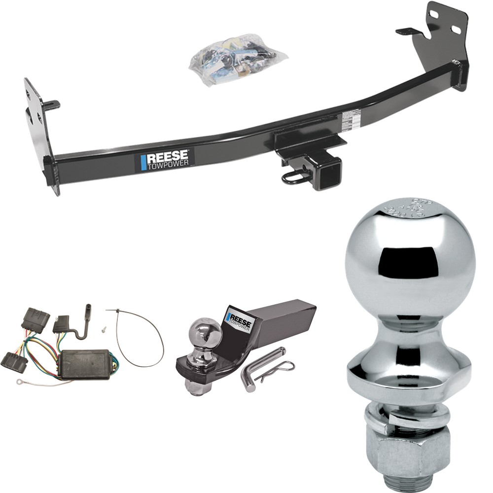 Fits 2006-2006 Isuzu i-280 Trailer Hitch Tow PKG w/ 4-Flat Wiring + Starter Kit Ball Mount w/ 2" Drop & 2" Ball + 1-7/8" Ball By Reese Towpower