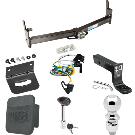 Fits 2001-2003 Ford Explorer Sport Trailer Hitch Tow PKG w/ 4-Flat Wiring + Ball Mount w/ 4" Drop + 2-5/16" Ball + Wiring Bracket + Hitch Lock + Hitch Cover By Reese Towpower