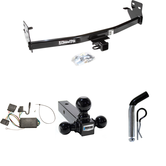 Fits 2007-2008 Isuzu i-290 Trailer Hitch Tow PKG w/ 4-Flat Wiring + Triple Ball Ball Mount 1-7/8" & 2" & 2-5/16" Trailer Balls + Pin/Clip By Draw-Tite