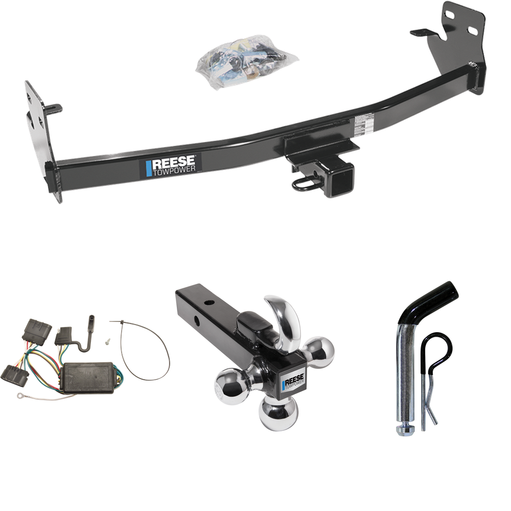 Fits 2006-2006 Isuzu i-280 Trailer Hitch Tow PKG w/ 4-Flat Wiring + Triple Ball Ball Mount 1-7/8" & 2" & 2-5/16" Trailer Balls w/ Tow Hook + Pin/Clip By Reese Towpower