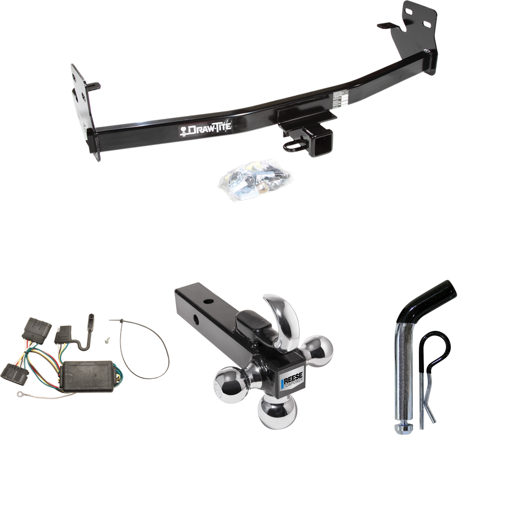 Fits 2006-2006 Isuzu i-350 Trailer Hitch Tow PKG w/ 4-Flat Wiring + Triple Ball Ball Mount 1-7/8" & 2" & 2-5/16" Trailer Balls w/ Tow Hook + Pin/Clip By Draw-Tite